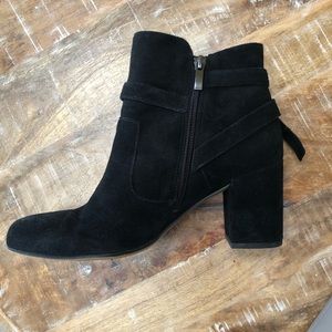 Franco Sarto black suede booties